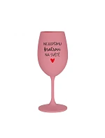 PRE NAJLEPŠIEHO BRATRA NA SVETE - ružový pohár na víno 350 ml