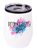 Termohrnček "miska" - Akvarelová tlač Na krásny deň 2 - biela