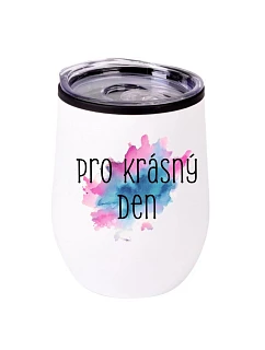 Termohrnček "miska" - Akvarelová tlač Na krásny deň 2 - biela