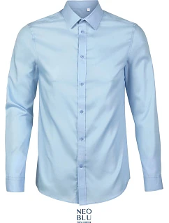 Men keprová košile s dlouhým rukávem soft blue model 22499872 - NEOBLU