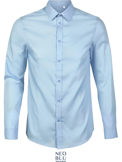 NEOBLU Blaise Men Mikro keprová košeľa s dlhým rukávom 24.3182 soft blue