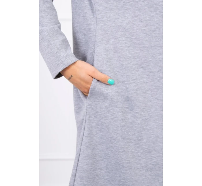 Dlhá pláštenka s kapucňou sivá