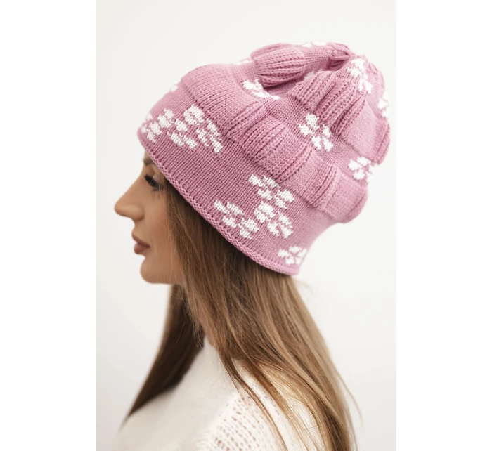 Dámská zimní čepice z vlny s krystaly model 21750426 grafitová - K-Fashion Dámská zimní čepice z vlny s krystaly model 21750426 grafitová - K-Fashion