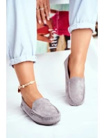 Dámské Semišové Mokasíny Šedé model 21527878 - EVENTO