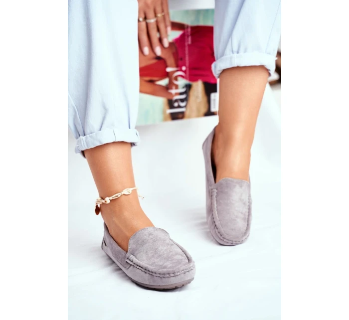 Dámské Semišové Mokasíny Šedé model 21527878 - EVENTO
