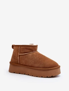 Módní semišové nízké sněhule Camel model 21607395 - Boto