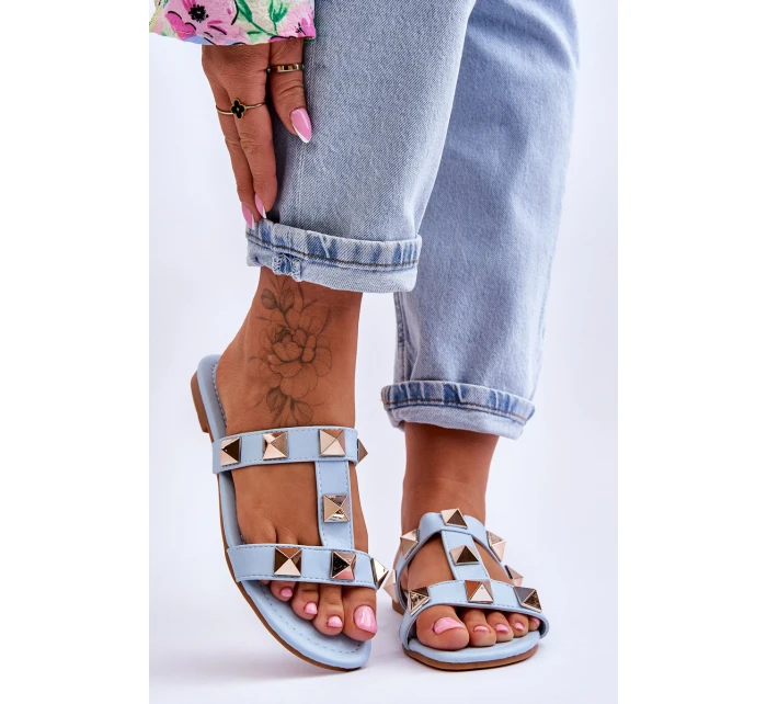 Damskie Klapki Z Dużymi Ćwiekami Niebieskie Mercure Damskie Klapki Z Dużymi Ćwiekami Niebieskie Mercure