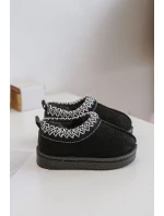 Śniegowce Botki Dziecięce Na Platformie Ocieplane Futerkiem Czarne Vilabria