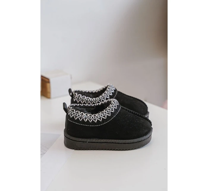 Śniegowce Botki Dziecięce Na Platformie Ocieplane Futerkiem Czarne Vilabria