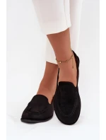 Dámské mokasíny z eko semiše ploché černé model 21710870 - Boto