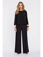 Elegantní halenka s rukávy černá model 22040523 - Moe