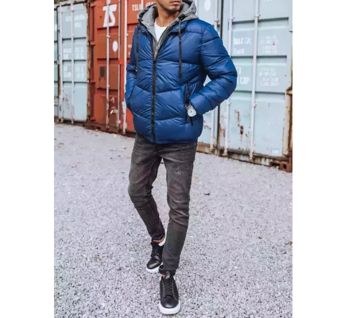 Pánská prošívaná zimní bunda modrá Dstreet model 21963724 - FashionStreet Pánská prošívaná zimní bunda modrá Dstreet model 21963724 - FashionStreet