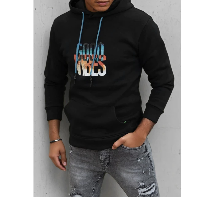 Pánska zateplená mikina s kapucňou čierna FashionStreet BX5377