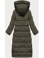 Dámska dlhá páperová bunda khaki (AG3-3038)