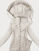 Dámska prešívaná bunda s kapucňou J Style ecru (16M9238-280)