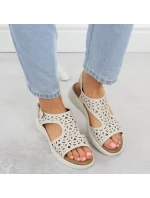 Dámské krémové ažurové sandály Sergio model 21905046 - LEONE