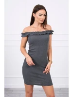 Španielske šaty s volánikmi grafitové Španielske šaty s volánikmi grafitové