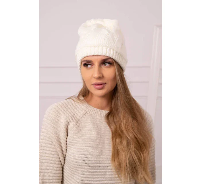 Dámský klobouk ecru model 18752319 - K-Fashion Dámský klobouk ecru model 18752319 - K-Fashion