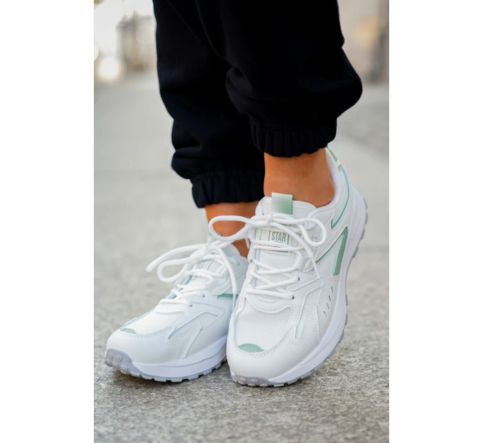 Buty Sportowe Damskie Big Star NN274A095 HI-POLY SYSTEM Biało-Zielone Buty Sportowe Damskie Big Star NN274A095 HI-POLY SYSTEM Biało-Zielone