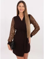 Sukienka MI SK model 21768544 ciemny brązowy - FPrice Sukienka MI SK model 21768544 ciemny brązowy - FPrice