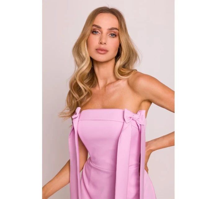 Šaty s mašlemi  růžové model 20970703 - Moe