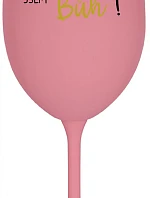 VÍNO JE BOŽÍ NÁPOJ. JA SOM BOH! - ružový pohár na víno 350 ml