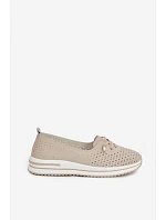 Dámske kožené poltopánky LR61-7044 beige - S.Barski