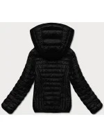 Černá dámská prošívaná bunda s kapucí model 18044793 - S'WEST Černá dámská prošívaná bunda s kapucí model 18044793 - S'WEST