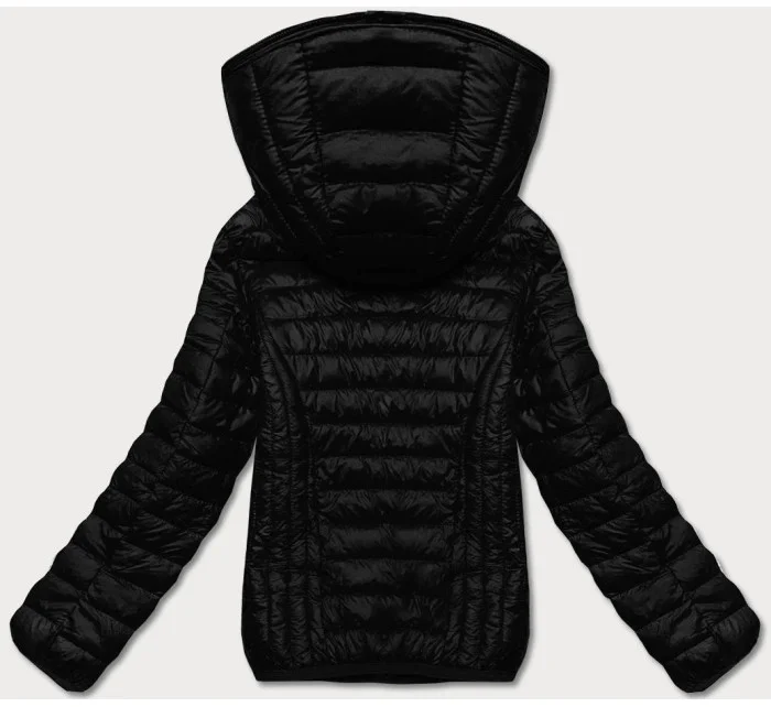 Černá dámská prošívaná bunda s kapucí model 18044793 - S'WEST Černá dámská prošívaná bunda s kapucí model 18044793 - S'WEST