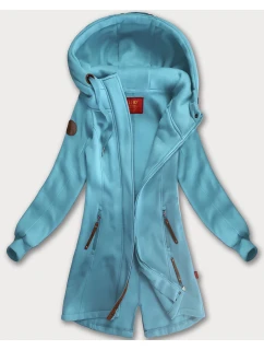 Svetlomodrá dlhá dámska mikina s kapucňou (AMG-675/2)