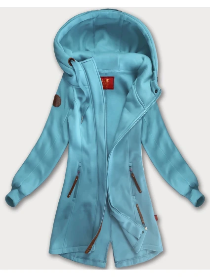 Svetlomodrá dlhá dámska mikina s kapucňou (AMG-675/2) Svetlomodrá dlhá dámska mikina s kapucňou (AMG-675/2)