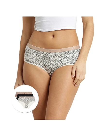 Dámské bavlněné kalhotky 3 ks DIM LES POCKETS COTTON BOXER 3x - DIM - bílá