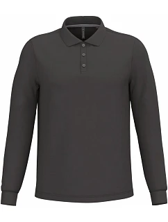 Kariban K 243 Pánske polo s dlhým rukávom z piké 20.K243 tmavošedé