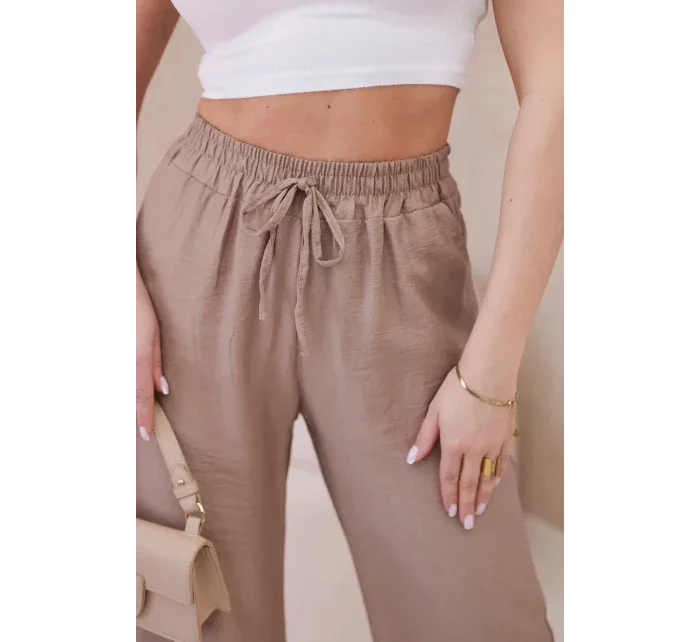 Viskózové nohavice so širokými nohavicami Fango