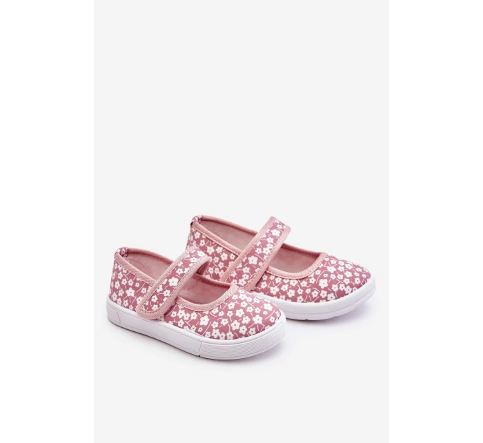 Dětské balerínky na suchý zip v růžové model 21610949 - Boto