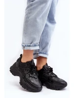 Masywne Damskie Buty Sportowe Sneakersy Czarne Toderus