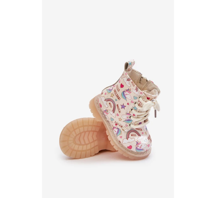 Dětské zateplené boty se zipem béžové model 21678604 - Boto