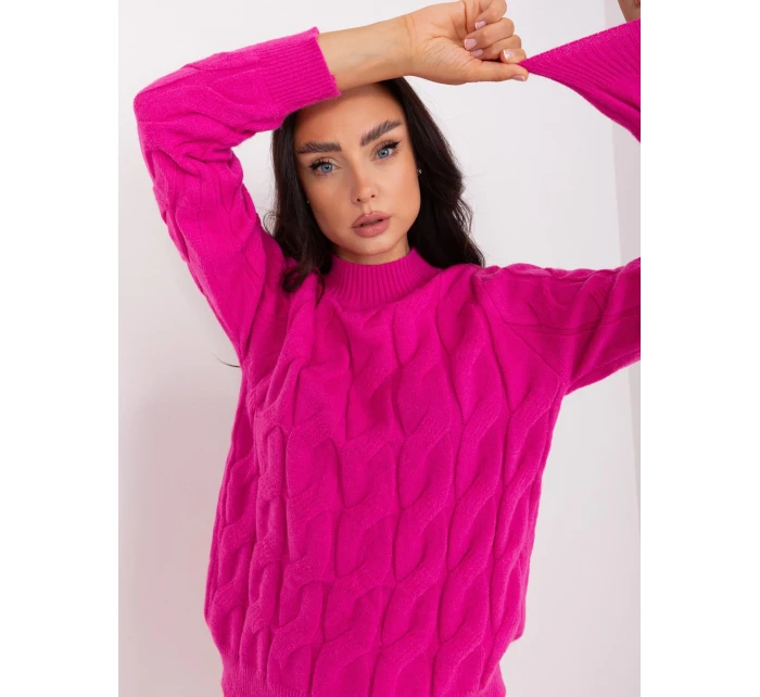 Sweter AT SW model 18959375 fuksjowy - FPrice