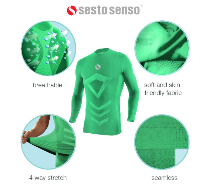 Sesto Senso Thermo Top s dlhým rukávom CL40 Green