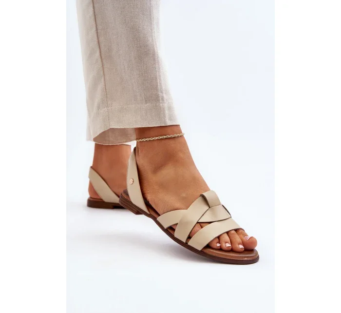 Zazoo Pohodlné kožené sandále, béžové Zazoo Pohodlné kožené sandále, béžové