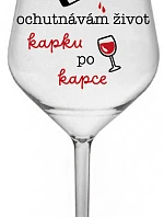 I TASTE LIFE CAP BY CAP - číry nerozbitný pohár na víno 470 ml