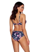 Dámska plavková podprsenka SK-167 Tmavomodrá s kvetmi - Ava