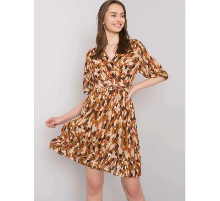 Dámske šaty DHJ SK 11332.67P Brown mix farieb - FPrice