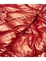 Oranžová dámska bunda s leskom (OMDL-023)