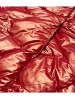 Oranžová dámska bunda s leskom (OMDL-023)