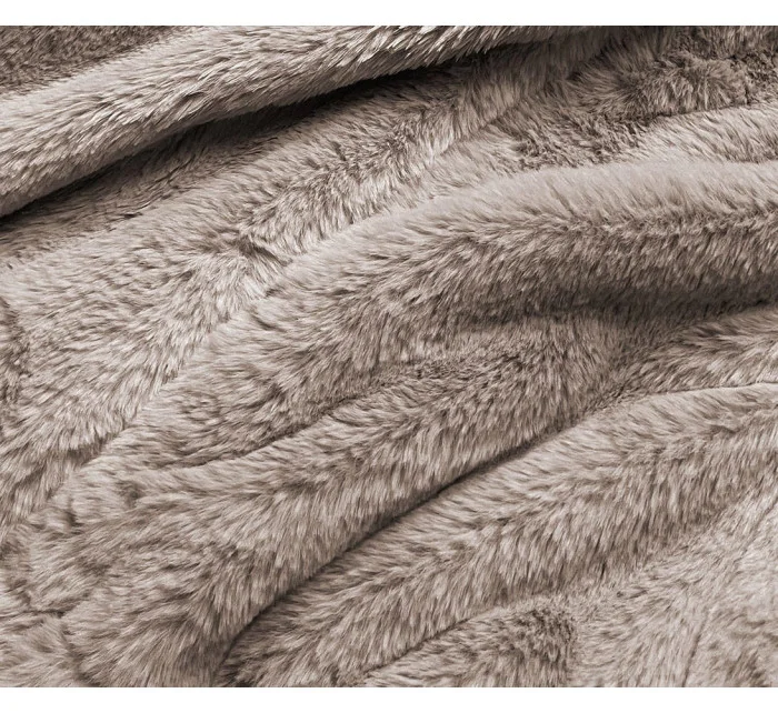 Krátká béžová dámská kožešinová bunda model 17552858 - S'WEST Krátká béžová dámská kožešinová bunda model 17552858 - S'WEST