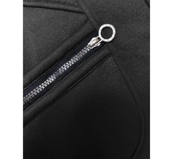 Čierna dámska mikina so svetríkovou kapucňou (AMG-312A) Čierna dámska mikina so svetríkovou kapucňou (AMG-312A)