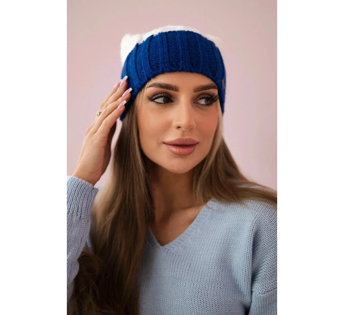 Paris fleecová čiapka K212 ecru+chabra