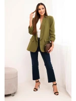 Sako s klopami elegantní olivově zelené