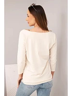 Dámská halenka s lodičkovým výstřihem světle béžová